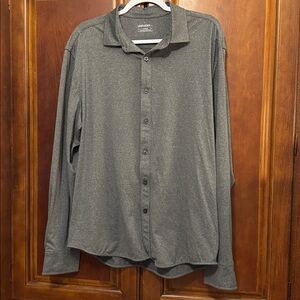 UNTUCKit Performance Tee Regular Fit Shirt Button Down Gray size Large.